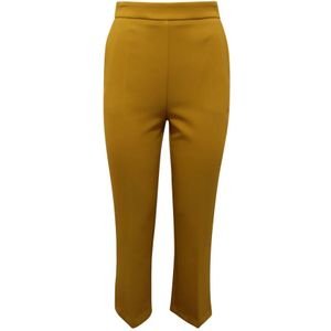 Elisabetta Franchi, Dames, Broeken, Geel, Maat: S