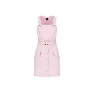 Pinko Mouwloze katoenen jurk met zakken , Pink , Dames , Maat: XS