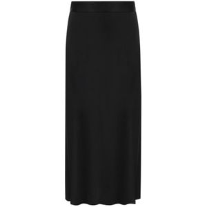 Elisabetta Franchi, Dames, Rokken, Zwart, Maat: S Satijn,