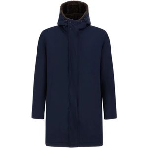 Herno, Heren, Mantels, Blauw, Maat: S Poliester,