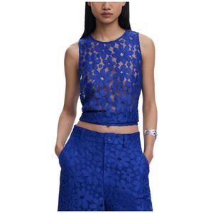 Desigual, Dames, Tops, Blauw, Maat: L