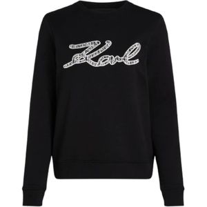 Karl Lagerfeld, Dames, Sweatshirts & Hoodies, Zwart, Maat: XS Katoen,