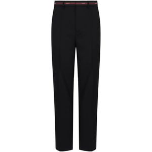 Gucci, Heren, Broeken, Zwart, Maat: S Wol,