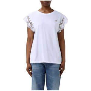 Twinset, Dames, Tops, Wit, Maat: S Katoen,