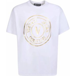 Versace Jeans Couture - T-shirt - Wit - Katoen - Korte Mouwen - Grafische Print