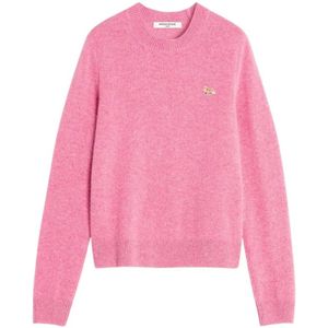 Maison Kitsuné, Dames, Truien, Roze, Maat: L Wol,