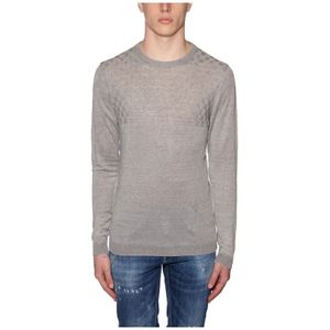 Daniele Alessandrini, Heren, Truien, Grijs, Maat: S Linnen,
