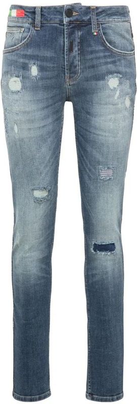 Carlo Colucci - Skinny Jeans - Blauw - Katoen