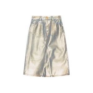 Ganni Denim Skirts , Yellow , Dames , Maat: XS