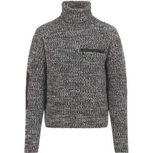 Moncler, Heren, Truien, Grijs, Maat: S Wol,