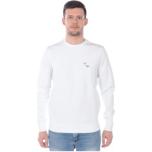 Emporio Armani, Heren, Sweatshirts & Hoodies, Wit, Maat: S Katoen,