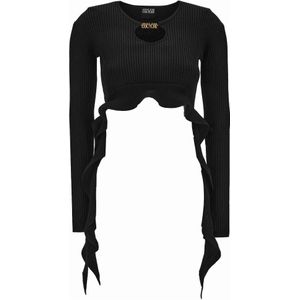 Versace Jeans Couture, Dames, Tops, Zwart, Maat: L