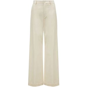 Moncler, Dames, Broeken, Beige, Maat: XS Katoen,