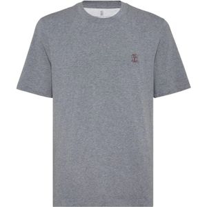 Brunello Cucinelli, Heren, Tops, Grijs, Maat: 3XL Katoen,
