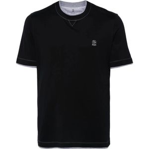 Brunello Cucinelli, Heren, Tops, Blauw, Maat: XL Katoen,