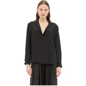 Max Mara, Dames, Blouses & Shirts, Zwart, Maat: 2XS Zijde,