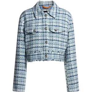 Hugo - Tweed Jas - Blauw Patroon - Katoenmix