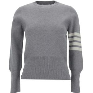 Thom Browne, Dames, Truien, Grijs, Maat: 2XS Wol,