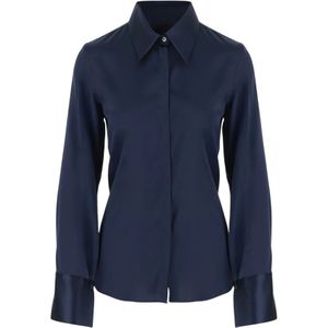 F.It, Dames, Blouses & Shirts, Blauw, Maat: M Zijde,