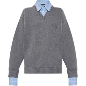 Balenciaga, Dames, Truien, Grijs, Maat: S Katoen,