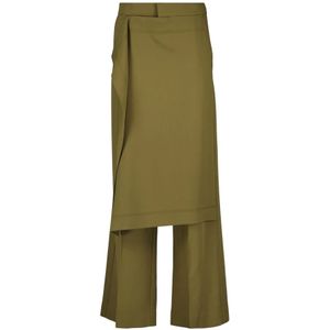 Ami Paris, Dames, Broeken, Groen, Maat: XS Katoen,