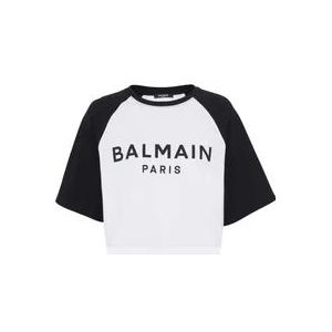 Balmain Paris T-shirt , Black , Dames , Maat: M