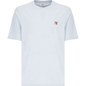 Maison Kitsuné, Heren, Tops, Blauw, Maat: S Katoen,