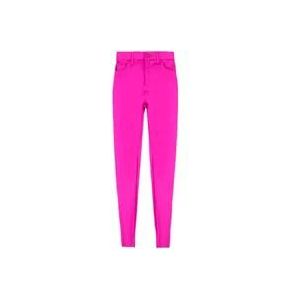 Balenciaga Roze Slim-Fit Leggings Broek , Pink , Dames , Maat: L