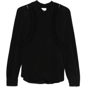 Isabel Marant, Dames, Blouses & Shirts, Zwart, Maat: XS Katoen,