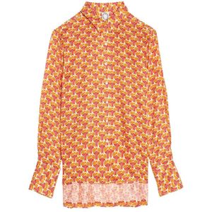 Ines de la Fressange Paris, Dames, Blouses & Shirts, Oranje, Maat: XS Zijde,