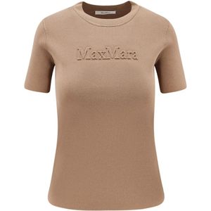 Max Mara, Dames, Tops, Bruin, Maat: XS Leer,