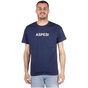 Aspesi, Heren, Tops, Blauw, Maat: S Katoen,