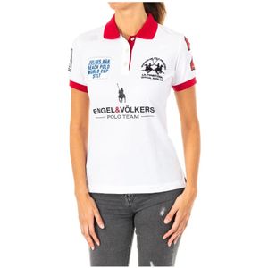 Damespolo - Wit-Rood - 2WPG75 - Korte Mouwen - Reverskraag