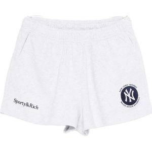 Sporty & Rich, Dames, Korte broeken, Grijs, Maat: XS