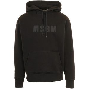 Msgm, Heren, Sweatshirts & Hoodies, Zwart, Maat: L