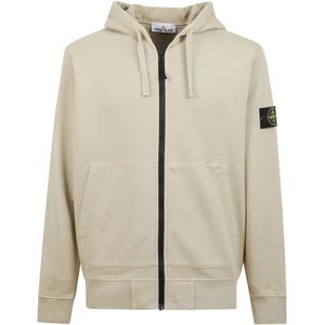 Stone Island - Zip Up Hoodie - Beige - Katoen