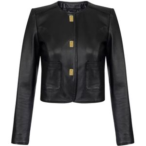Elisabetta Franchi, Dames, Jassen, Zwart, Maat: S Vinyl,