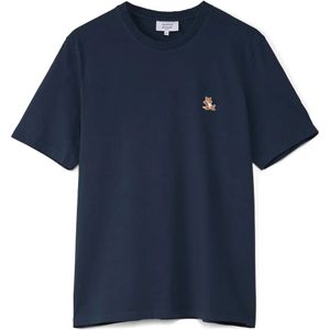 Maison Kitsuné, Heren, Tops, Blauw, Maat: M Katoen,