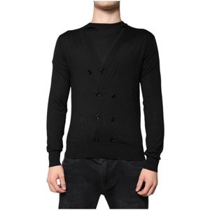 Dolce & Gabbana, Heren, Truien, Zwart, Maat: XS Kasjmier,