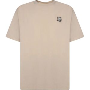 Maison Kitsuné, Heren, Tops, Beige, Maat: XL Katoen,