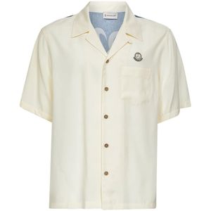 Moncler, Heren, Overhemden, Wit, Maat: M Viscose,