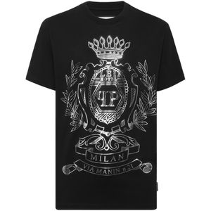 Philipp Plein, Heren, Tops, Zwart, Maat: L Katoen,