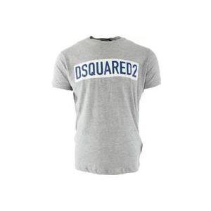 Dsquared2 Grijze T-shirt voor Heren met getailleerde pasvorm , Gray , Heren , Maat: XS