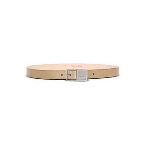 Balmain Dunne Signature kalfsleren riem , Beige , Heren , Maat: 80 CM