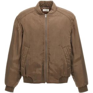 Saint Laurent, Heren, Jassen, Bruin, Maat: 2XL Leer,