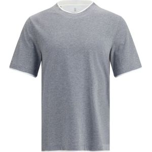 Brunello Cucinelli, Heren, Tops, Grijs, Maat: S Katoen,