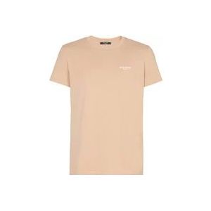 Balmain Logo Fleece T-Shirt , Beige , Heren , Maat: S