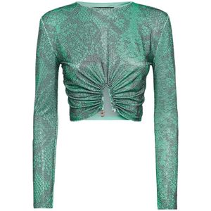 Philipp Plein, Dames, Tops, Groen, Maat: S Jersey,