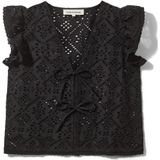 Sofie Schnoor - Willie - Blouse - Zwart - Korte Mouwen - 100% Katoen