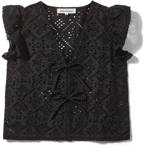 Sofie Schnoor - Willie - Blouse - Zwart - Korte Mouwen - 100% Katoen